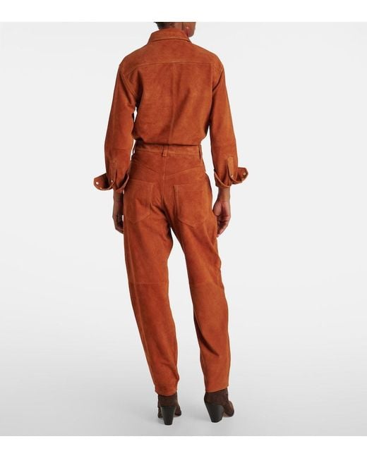 Isabel Marant Orange Darielle Suede Pants
