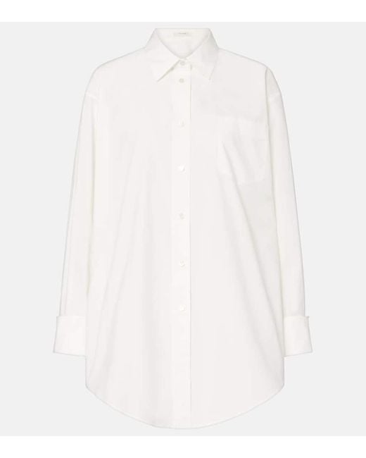 Camisa Ment De Popelin De Algodon The Row de color White