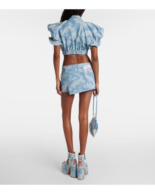 Minifalda Foam de denim en jacquard Vivienne Westwood de color Blue