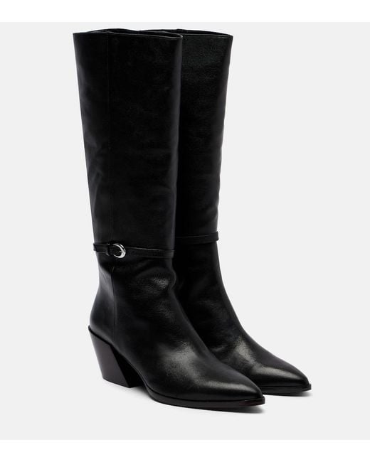 Staud Black Austin Leather Knee-High Boots