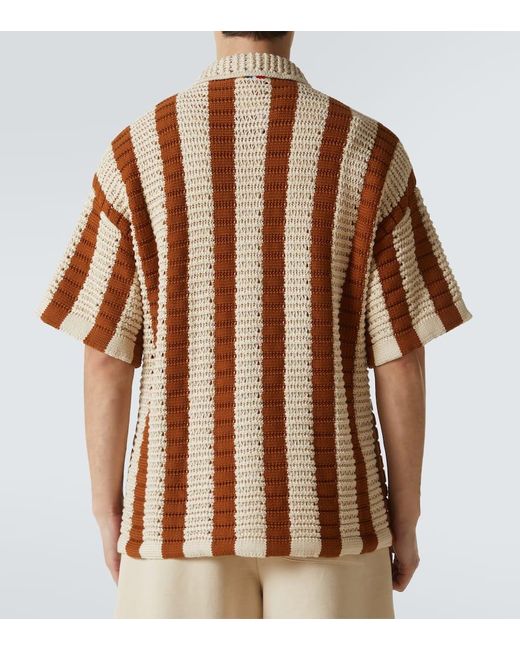 Orlebar Brown Brown Thomas Crochet Cotton Bowling Shirt for men