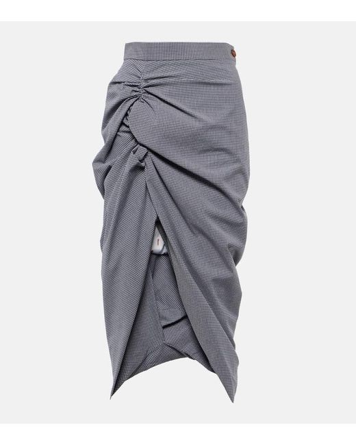 Gonna in cotone vichy di Vivienne Westwood in Gray
