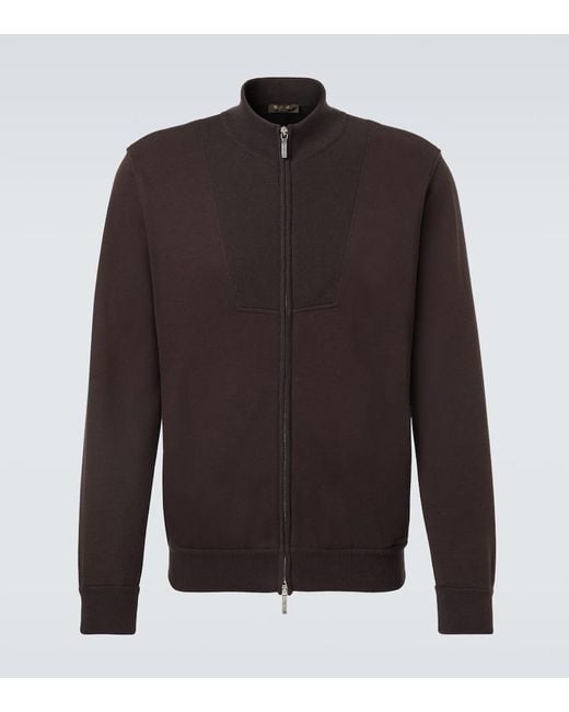 Loro Piana Bomberjacke Whitney Aus Jersey in Brown für Herren