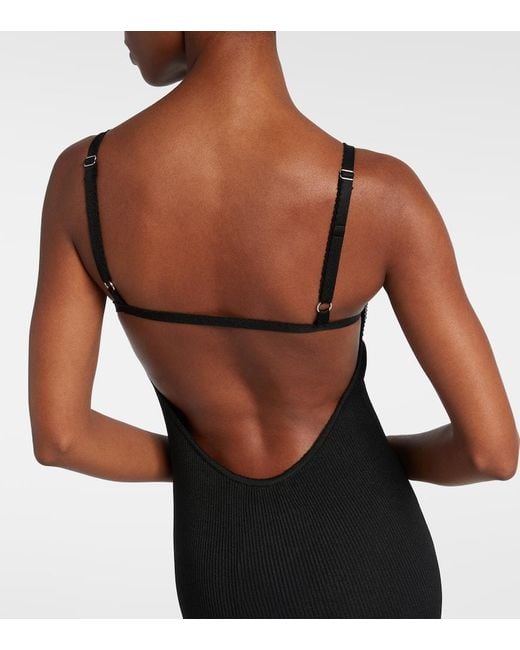 Givenchy Black Maxikleid Aus Rippstrick