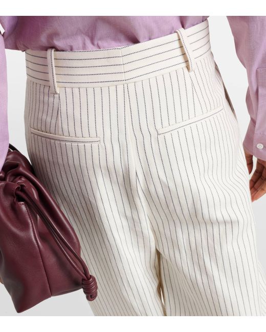 Pantalon ample en coton et lin FRAME en coloris White