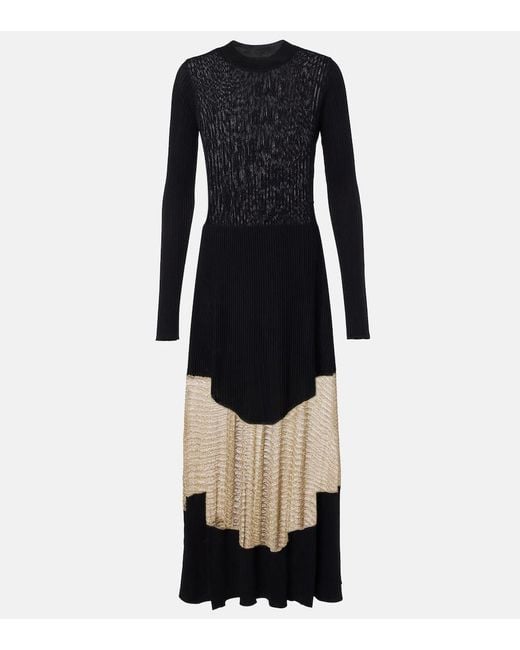 Ulla Johnson Black Roanne Knitted Lame Maxi Dress
