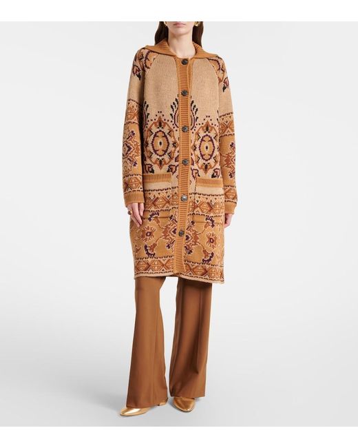 Etro Brown Wool-Blend Cardigan