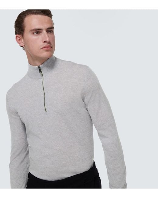 Zegna Gray Turtleneck Wool Sweater for men