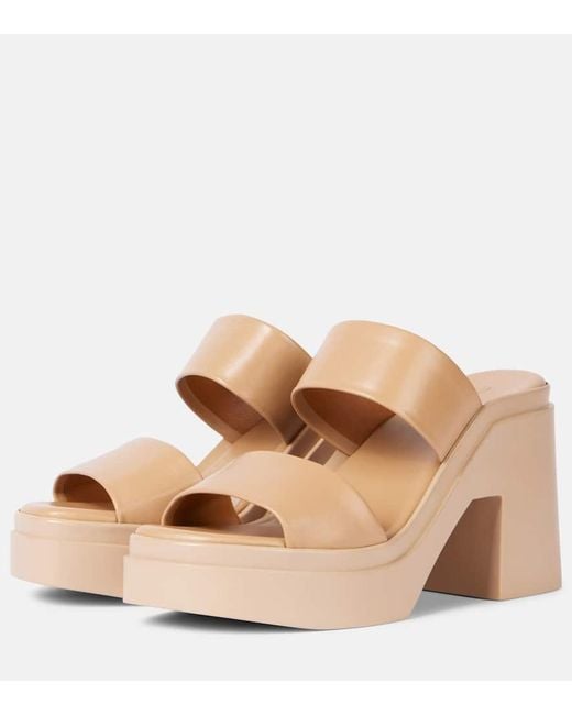 Robert Clergerie Natural Next Leather Platform Sandals