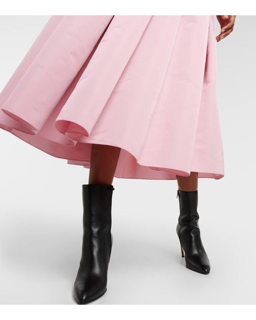 Falda midi de polifaya plisada Alexander McQueen de color Pink