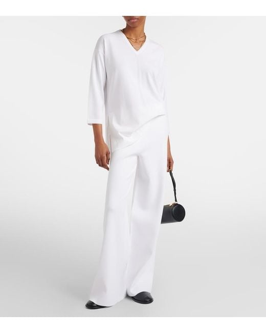 Max Mara White Embroidered Top