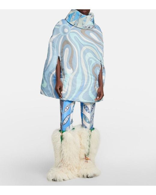 Emilio Pucci Blue X Fusalp Marmo Poncho