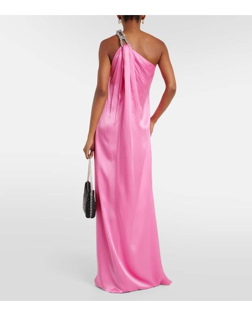 Vestido de fiesta Falabella de saten Stella McCartney de color Pink