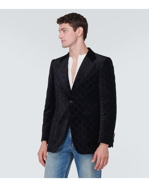 Gucci Black GG Single-breasted Blazer for men