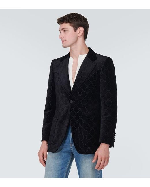 Gucci Gg Velvet Jacket in Black for Men | Lyst