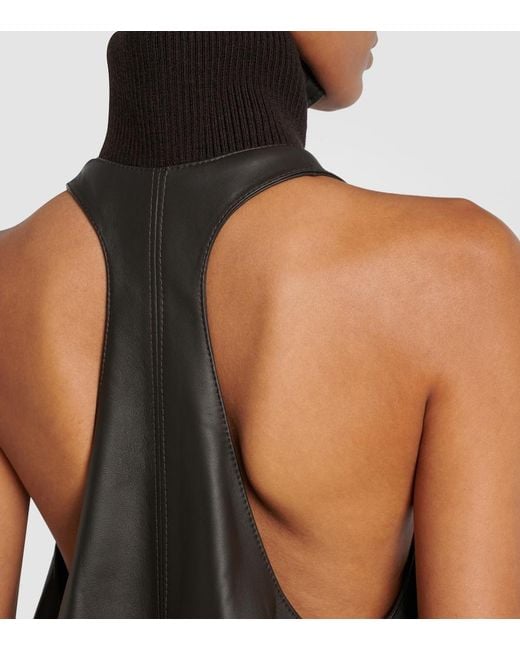 Jacquemus Black Triangle Leather Minidress