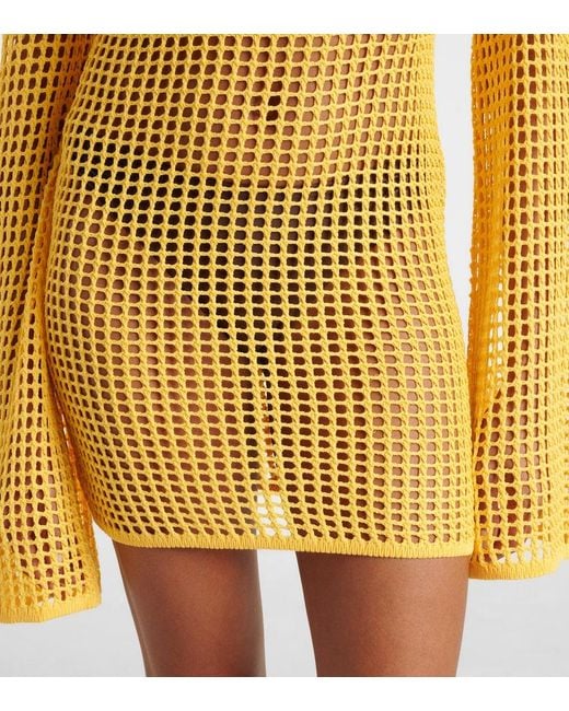 Bananhot Yellow Serena Crochet Minidress