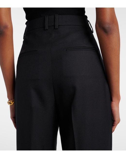 Saint Laurent Black Wool Wide-Leg Pants