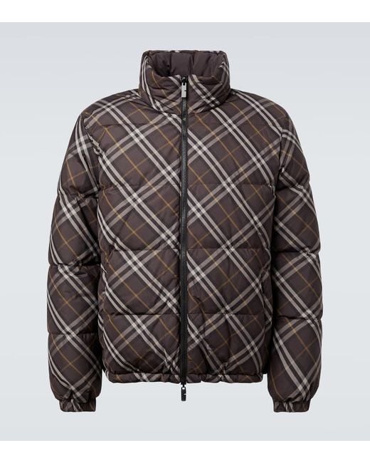 Burberry Wendbare Daunenjacke Check in Brown für Herren