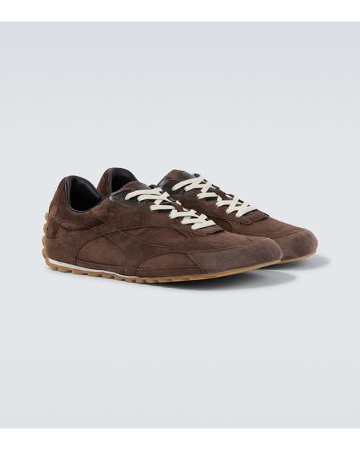 Bottega Veneta Brown Orbit Flash Suede Sneakers for men