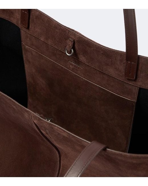 Jil Sander Brown Linea Maxi Suede Tote Bag for men