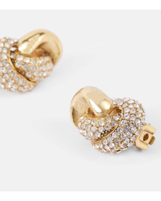 Oscar de la Renta Metallic Love Knot 2.0 Embellished Clip-On Earrings