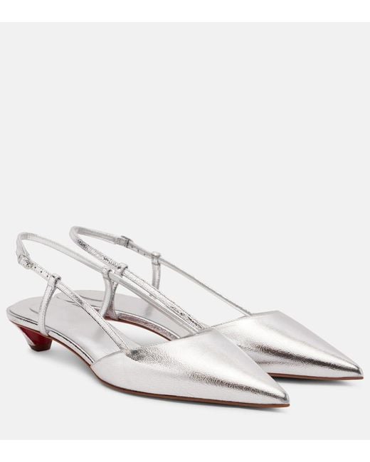 Christian Louboutin White Miss Z Slingina 25 Slingback Pumps