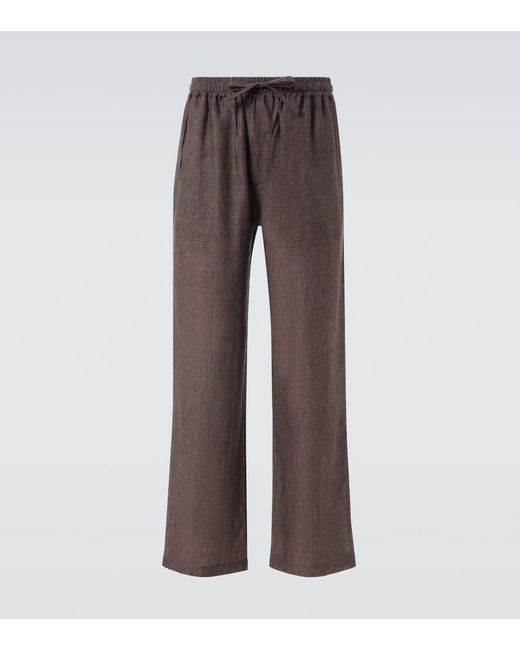 Pantalon Ample En Lin Saman Amel pour homme en coloris Brown