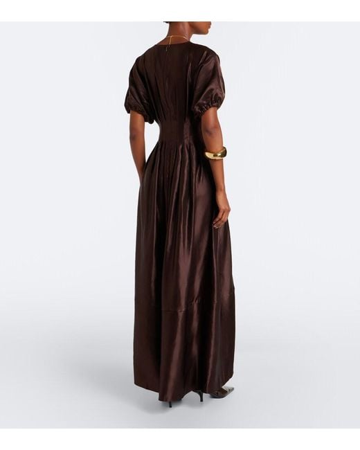 Joseph Black Nova Pleated Linen And Silk Maxi Dress