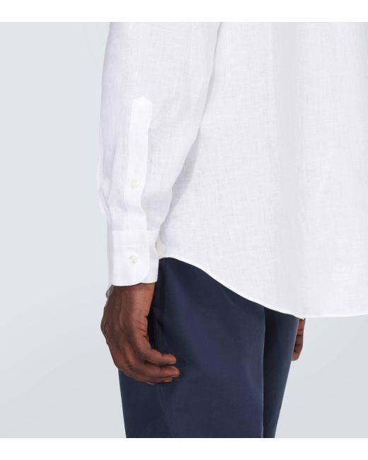 Loro Piana White Andre Linen Shirt for men