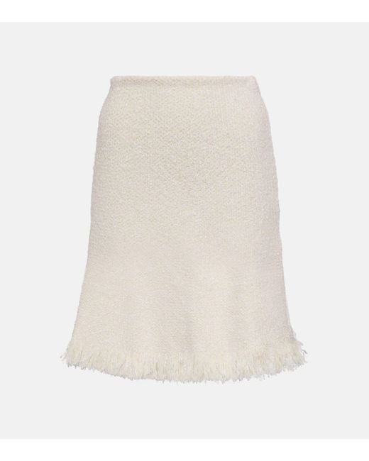 Chloé White Fringed Boucle Miniskirt