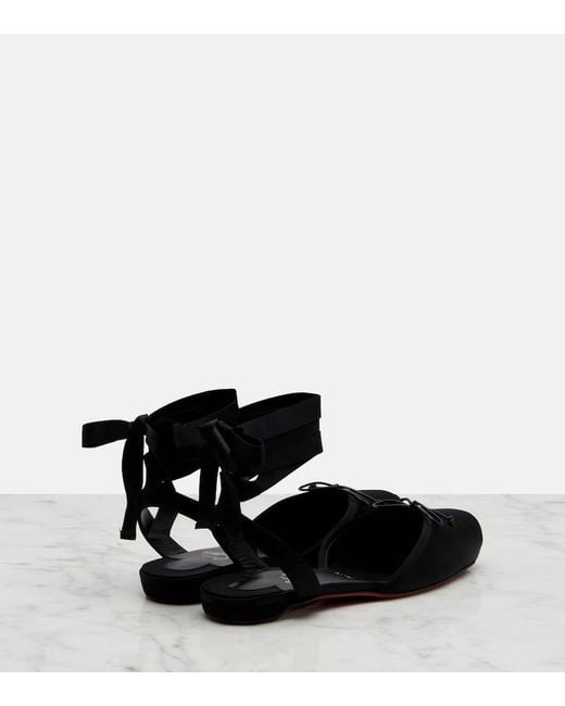 Christian Louboutin Black Cassia Satin Flats