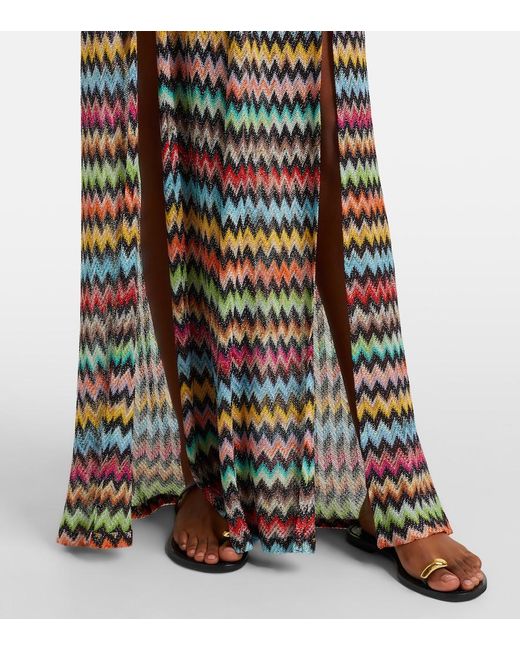 Missoni White Zigzag Open-Back Lame Jumpsuit