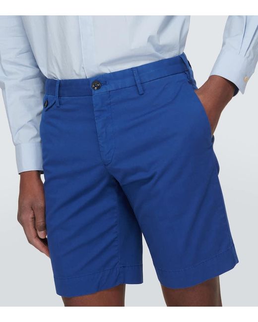Shorts slim de mezcla de algodon Incotex de hombre de color Blue