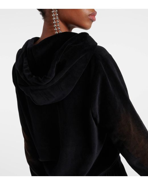 Acne Black Faro Cotton-blend Velvet Hoodie