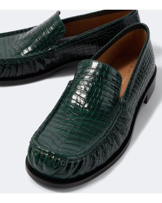 Dries Van Noten Black Leather Loafers for men