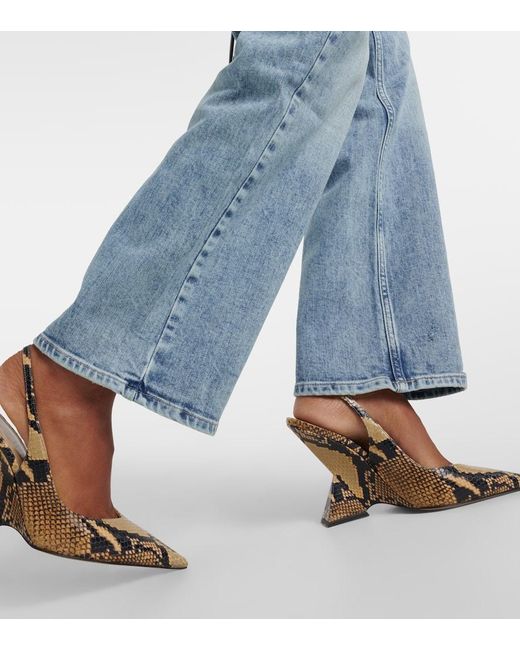 Jeans A Gamba Larga New Alexxis A Vita Alta di AG Jeans in Blue