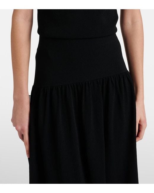 Vince Black Knitted High-Rise Midi Skirt