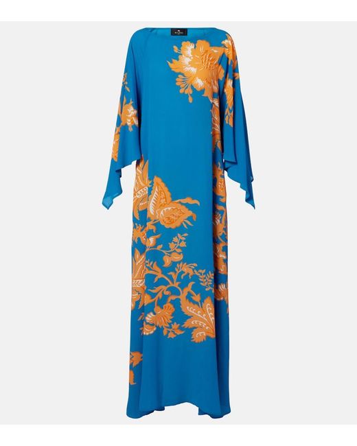 Etro Blue Printed Maxi Dress