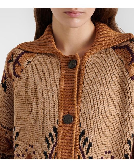 Etro Brown Wool-Blend Cardigan