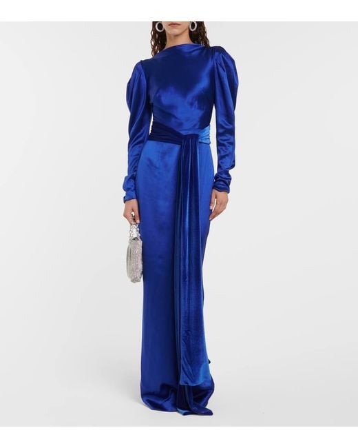 Abito Lungo di Monique Lhuillier in Blue