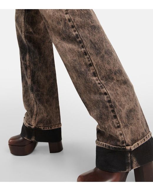 Miu Miu Gray Low-Rise Straight Jeans