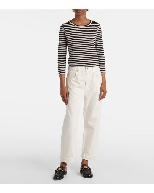 Citizens of Humanity White Dahlia Low-Rise Wide-Leg Jeans