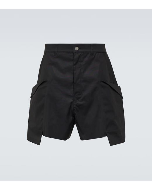 Rick Owens Black Stefan Cotton-blend Cargo Shorts for men