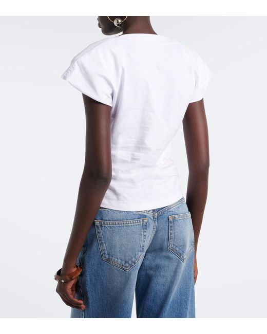 Isabel Marant White Nadrine Cotton Jersey Top