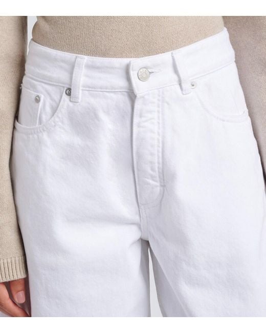 Alaïa White Barrel-Leg Jeans