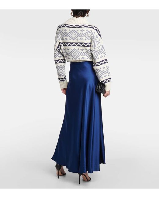 Falda larga de saten Polo Ralph Lauren de color Blue
