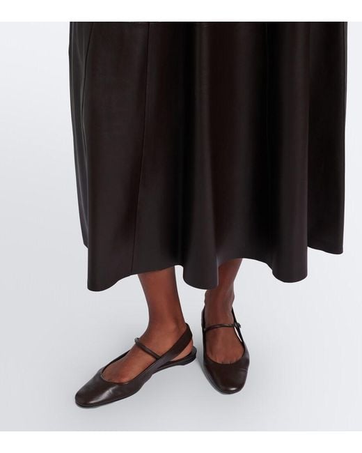Arma Black Eleni Suede Midi Skirt