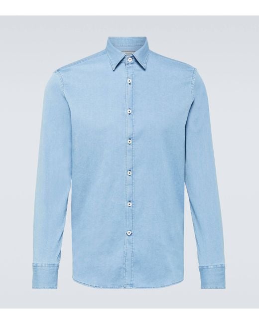 Canali Blue Denim Shirt for men