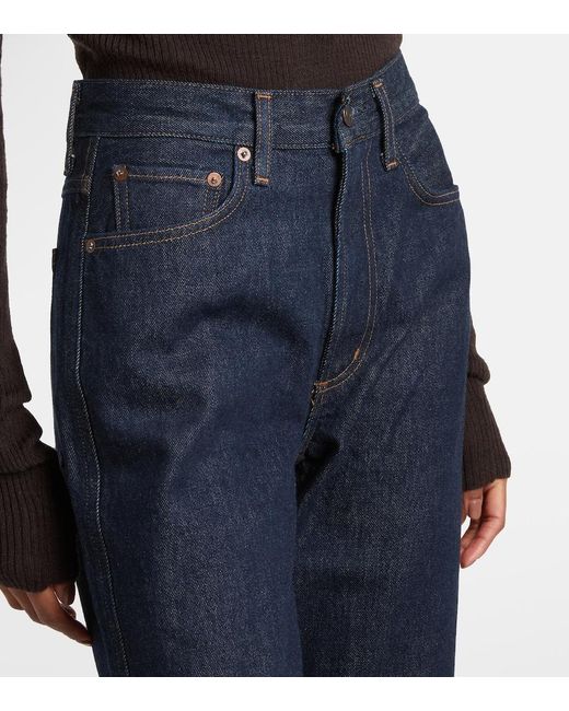 Agolde Blue Leena Mid-Rise Flared Jeans